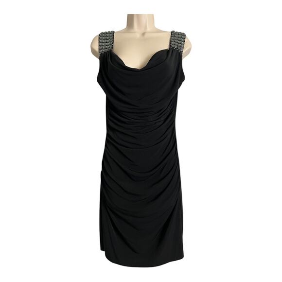 Valerie Bertinelli Dresses & Skirts - Valerie Bertinelli Dress Women's 6 Black Sleeveless Ruched Beaded Cocktail